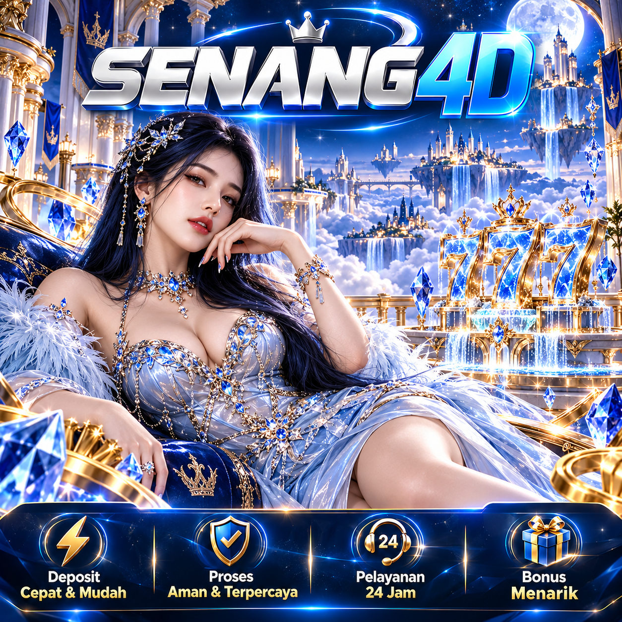 Banner SENANG4D BARU — ilustrasi visual biru